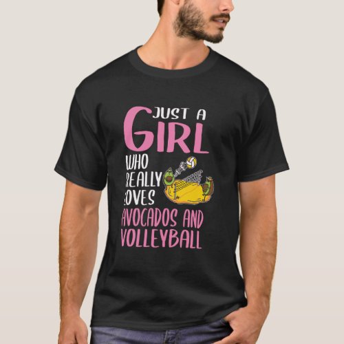 Womens Just A Girl Who Really Loves Avocados Volle T_Shirt
