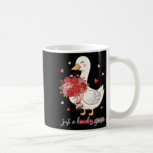 Women's Just A Lovely Goose Bouquet Roses Floral V Coffee Mug
