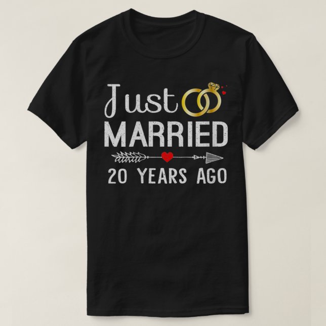 Womens Just Married 20 Years Ago 20th Anniversary  T-Shirt (Design Front)