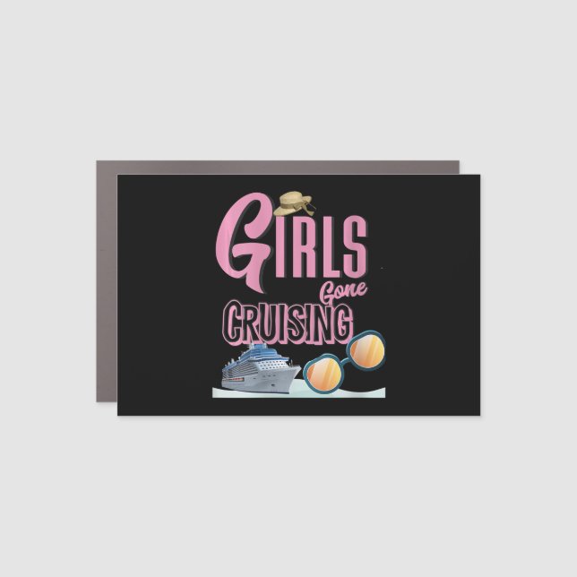 Womens Jute Hat Girls Gone Cruising Car Magnet (Front)