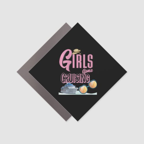 Womens Jute Hat Girls Gone Cruising Car Magnet