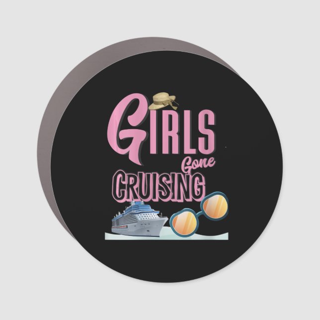 Womens Jute Hat Girls Gone Cruising Car Magnet (Front)
