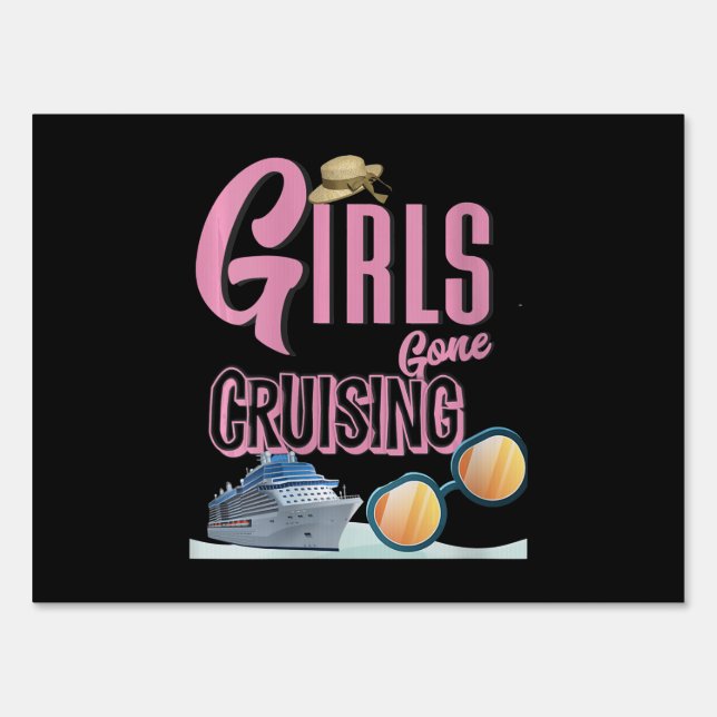Womens Jute Hat Girls Gone Cruising Sign (Front)