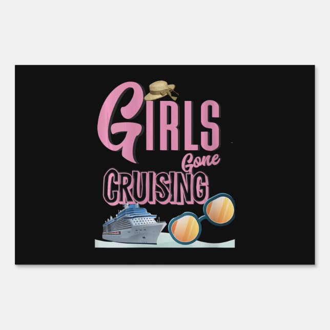 Womens Jute Hat Girls Gone Cruising Sign (Front)