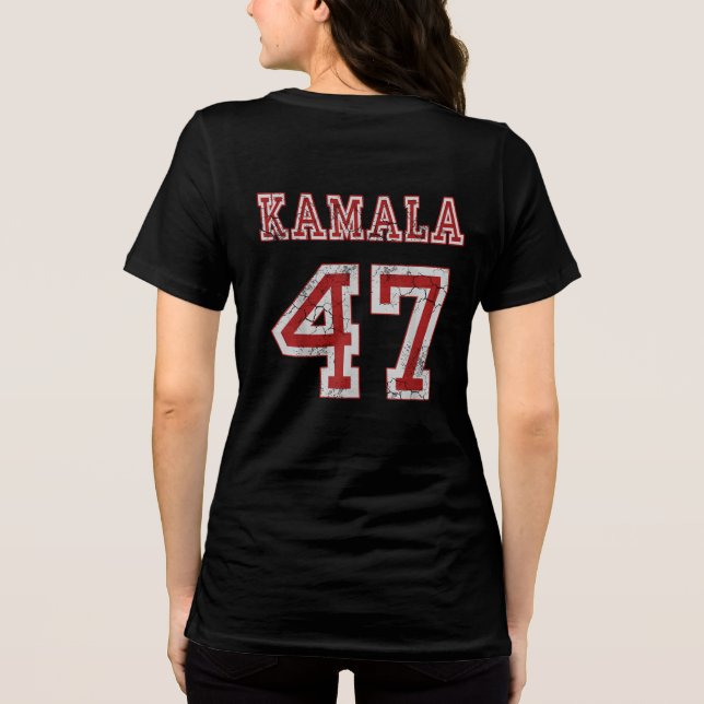 Womens Kamala Harris for President Harris 47  Tri-Blend Shirt (Back)