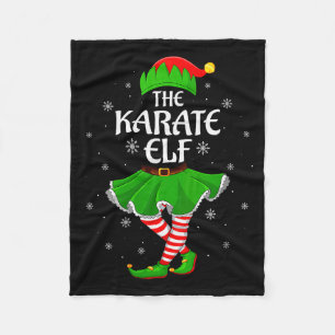 Womens Karate Elf Christmas Family Girls Women Elf Fleece Blanket