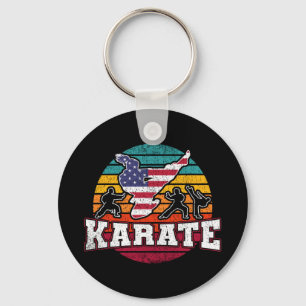 Women's Karate - Girls Martial Arts USA Flag Keychain