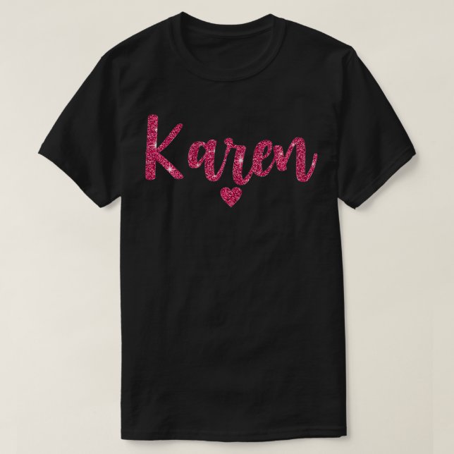 Womens Karen Heart Pink  T-Shirt (Design Front)