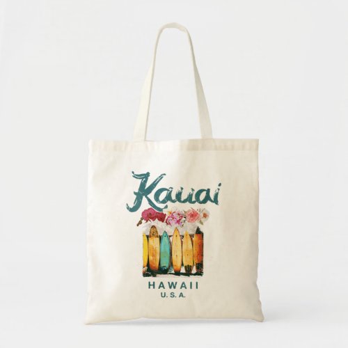 Womens Kauai Hawaii Vintage Hawaiian Surfing Retro Tote Bag