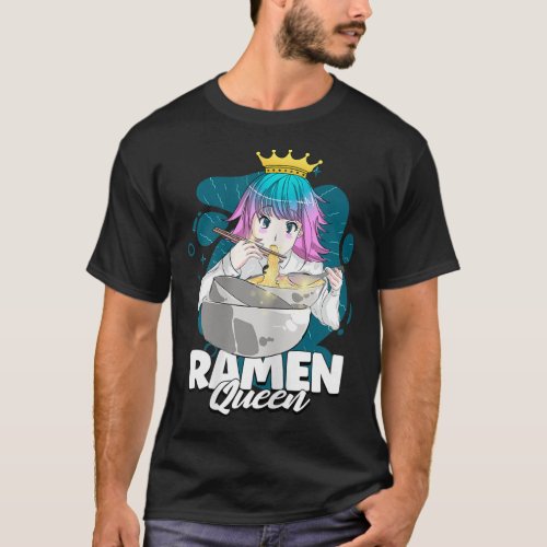 Womens Kawaii Ramen Queen Crown Anime Cute Japanes T_Shirt