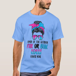 Womens keeper of gender pink or blue gender reveal T-Shirt