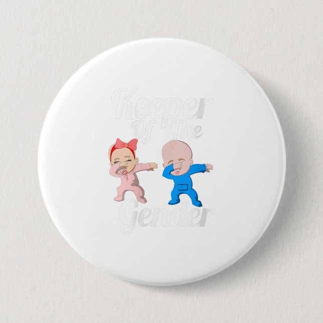 Womens Keeper Of The Gender Cute Gender Button (Front)