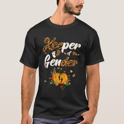 Womens Keeper Of The Gender Reveal Baby Halloween T_Shirt