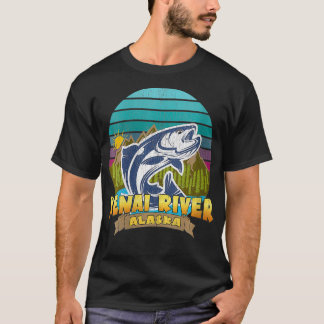 Womens KENAI RIVER ALASKA Salmon Fishing Vacation T-Shirt