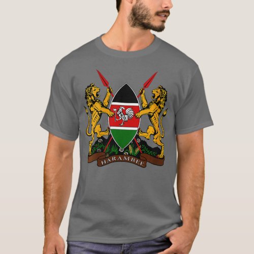 Womens Kenya Coat of Arms  World Country Flags Geo T_Shirt