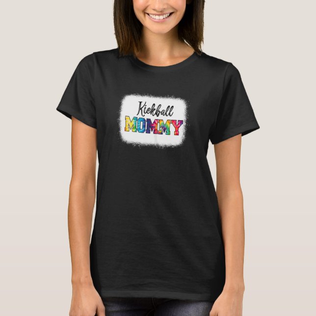 Womens Kickball Mom  Tie Dye Cheetah Print Women G T-Shirt (Front)