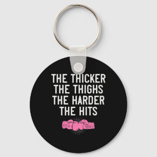 Womens Kickboxing Shirt Thicker The Thighs Funny F Keychain