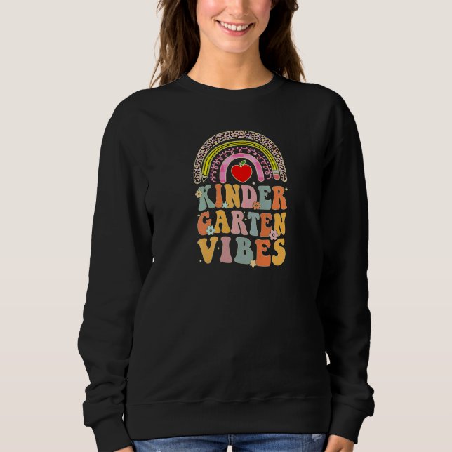 Womens Kindergarten Vibes First Day Back to School Sweatshirt (Front)
