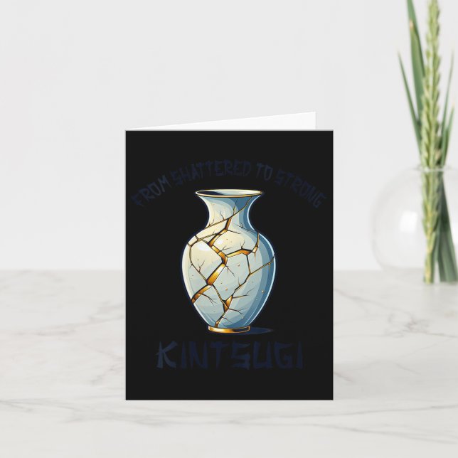 Womens Kintsugi Kintsukuroi Imperfect Japanese Art Card (Front)