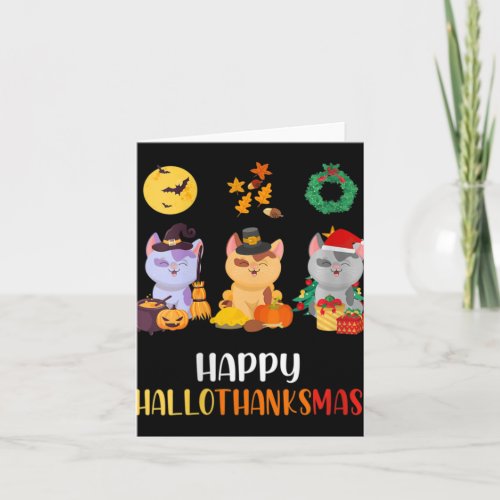 Womens Kitten Cat Halloween Christmas Cats Happy H Card