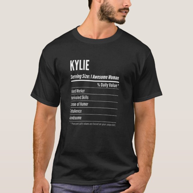 Womens Kylie  Nutritional Facts Serving Size Calor T-Shirt (Front)