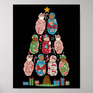 Womens L&d Nurse Christmas Tree Labor And Deli Poster