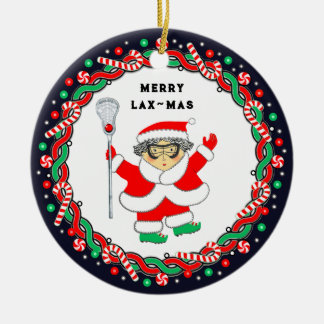 Women's Lacrosse Ceramic Ornament