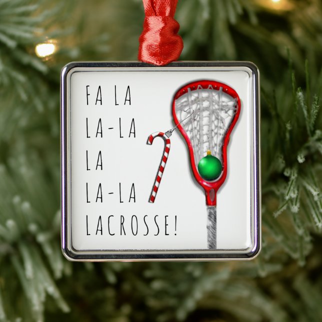 Women's Lacrosse Metal Ornament (Tree)
