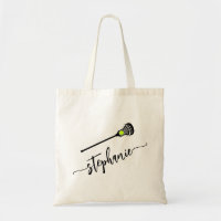 Women's Lacrosse Personalized Name LAX Tote Bag