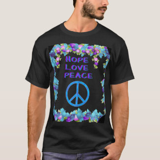 Womens Ladies cool floral flowers peace design  T-Shirt