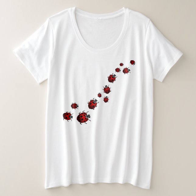 Women's Ladybug Shirt Plus Size Ladybird Shirt (Design Front)