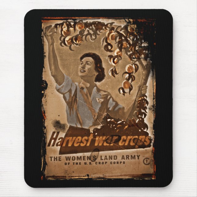 Women's Land Army Harvesting Mouse Pad (Front)