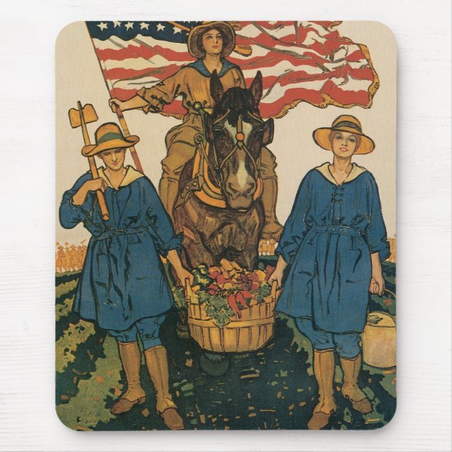 Women's Land Army Mouse Pad (Front)