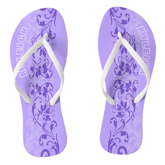 Women's Lavender Personalized Flip Flops (Footbed)