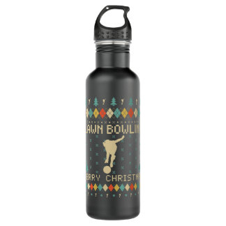 Womens Lawn Bowling, Ugly Christmas Vintage Retro  Stainless Steel Water Bottle