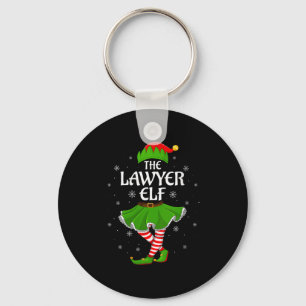 Womens Lawyer Elf Christmas Family Girls Women Elf Keychain
