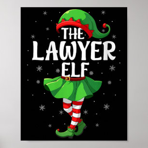 Womens Lawyer Elf Christmas Girls Women Elf Squad Poster
