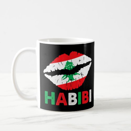 Womens Lebanon Habibi Saying Lips Lebanon Flag Leb Coffee Mug