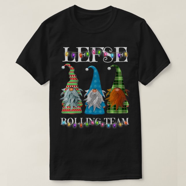 Womens Lefse Making Rolling Team Garden Gnome Chri T-Shirt (Design Front)