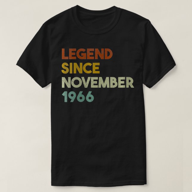 Womens Legend Since November 1966 54th Birthday Gi T-Shirt (Design Front)