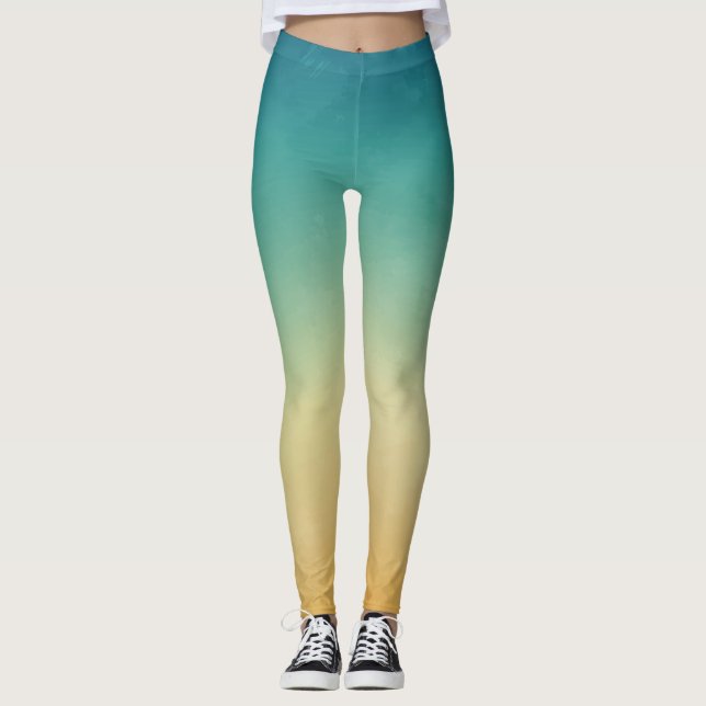 Women's Leggings Beach Sunset Palm Tree String Lig (Front)