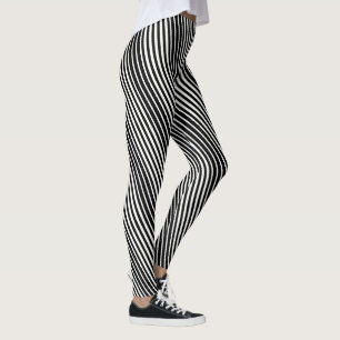 Women's Leggings-Black Stripes Leggings