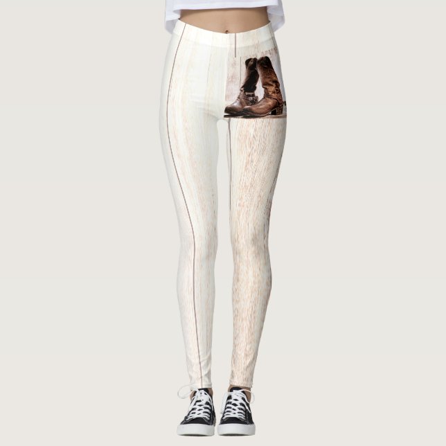 Women's Leggings boots country rustic western wear (Front)