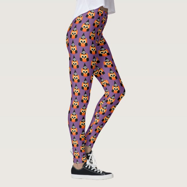 Women's Leggings-Halloween Owl Leggings (Right)