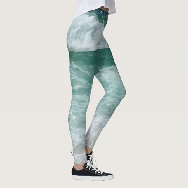 Womens Leggings Modern Design Template Waves (Right)