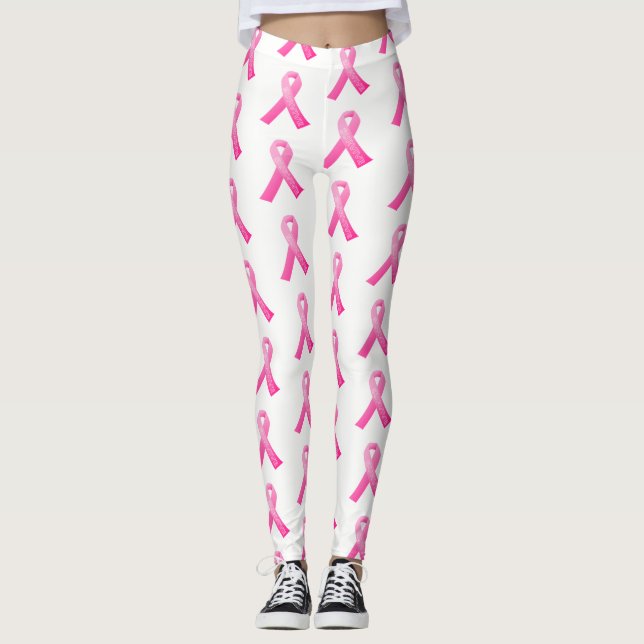 Women's Leggings-Pink Ribbon Survive Leggings (Front)