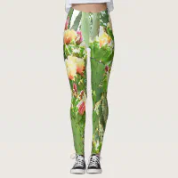 Women's Leggings - Prickly Pear Blooms