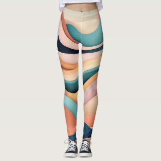 womens leggings with color waves