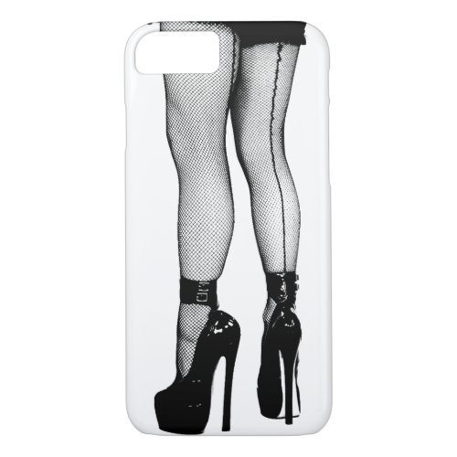 Womens Legs Fishnet Stockings fashion Ink Drawing iPhone 87 Case