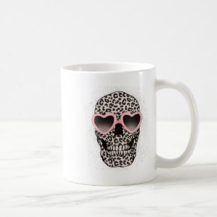 Womens Leopard Gothic Skull Cool Skeleton Cheetah Coffee Mug